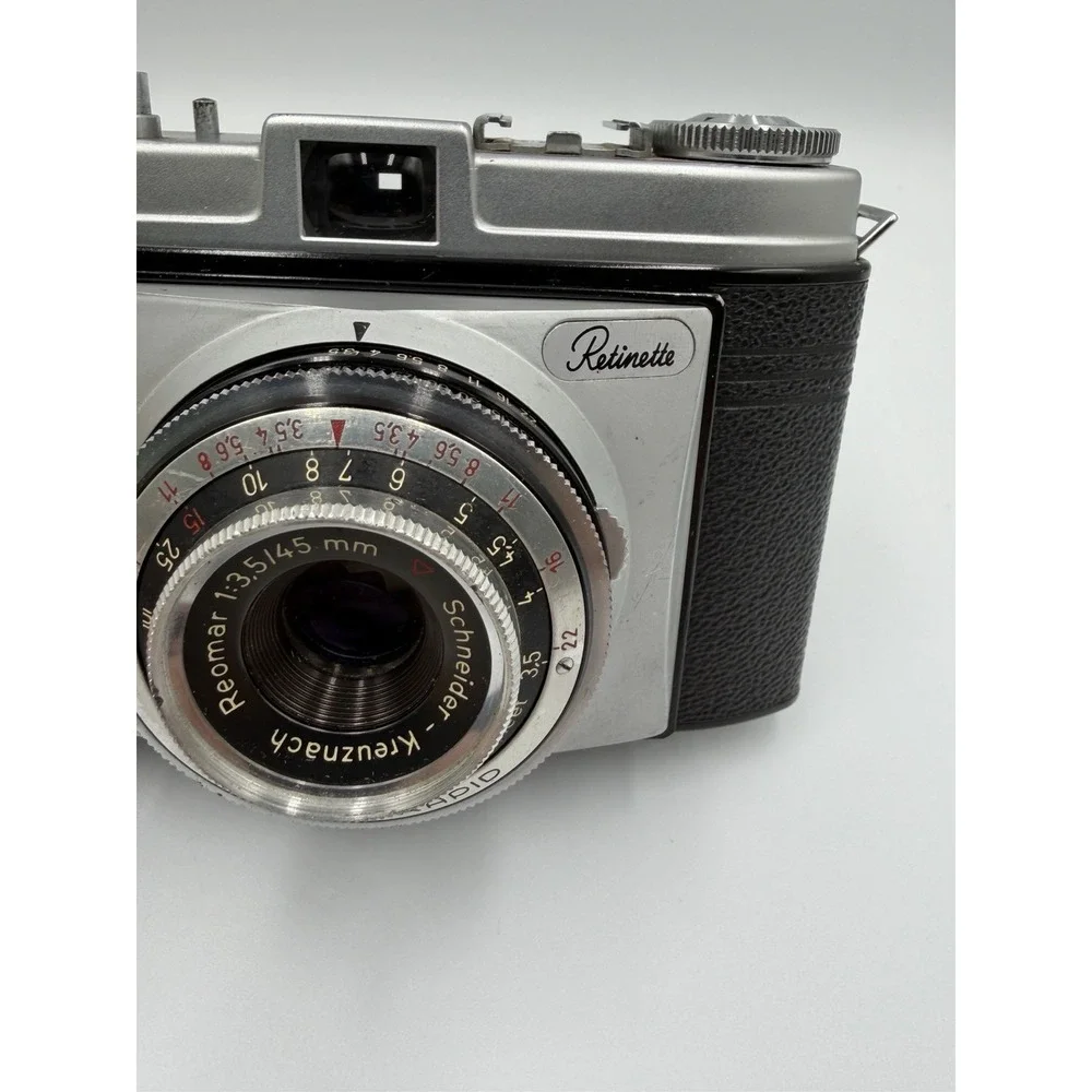 KODAK RETINETTE 35mm film Camera with Schneider Reomar 1:3.5/45mm lens Untested